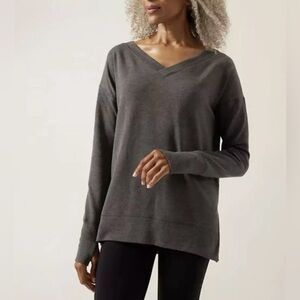Athleta Coaster Luxe V-Neck Sweatshirt.  NWT.